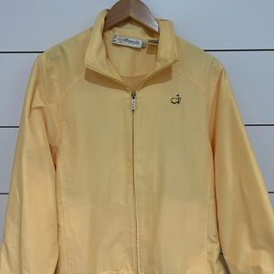 Vintage Magnolia Lane Masters Logo Yellow Golf Windbreaker Jacket Medium